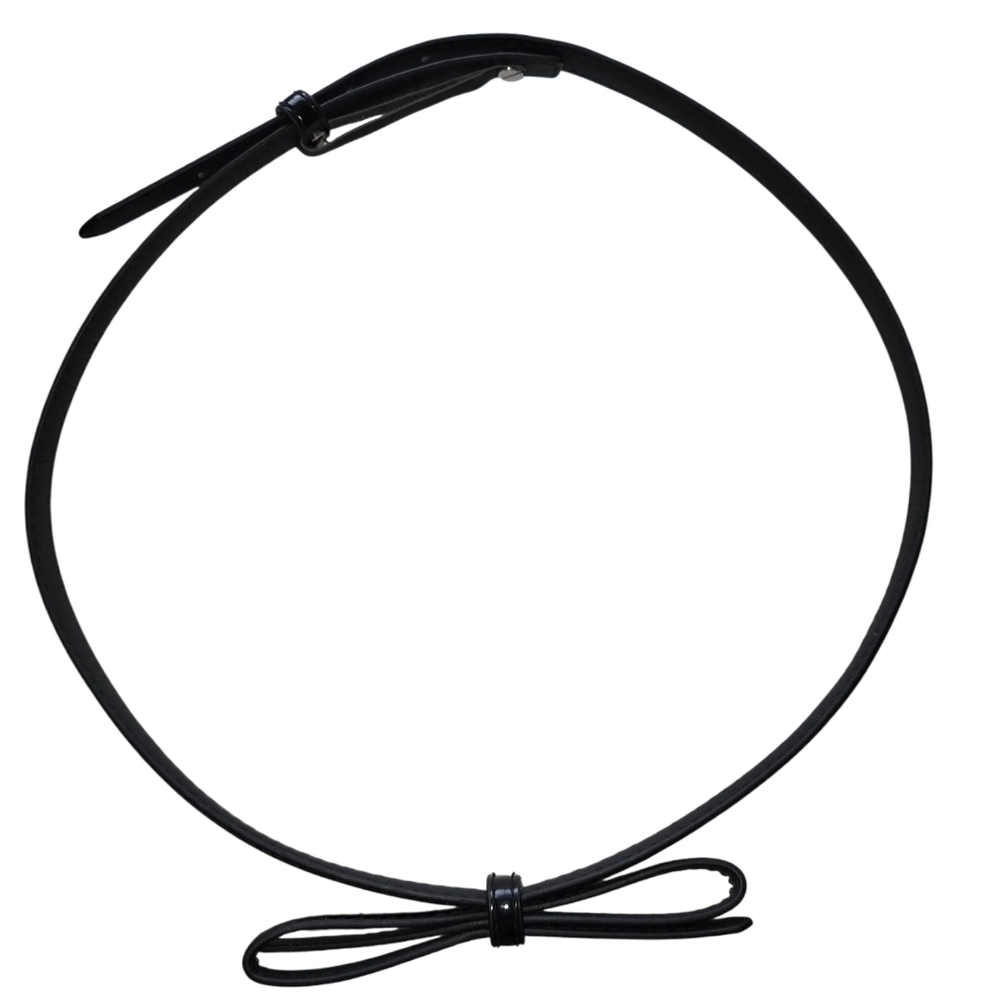 White House Black Market Patten Black Bow Belt